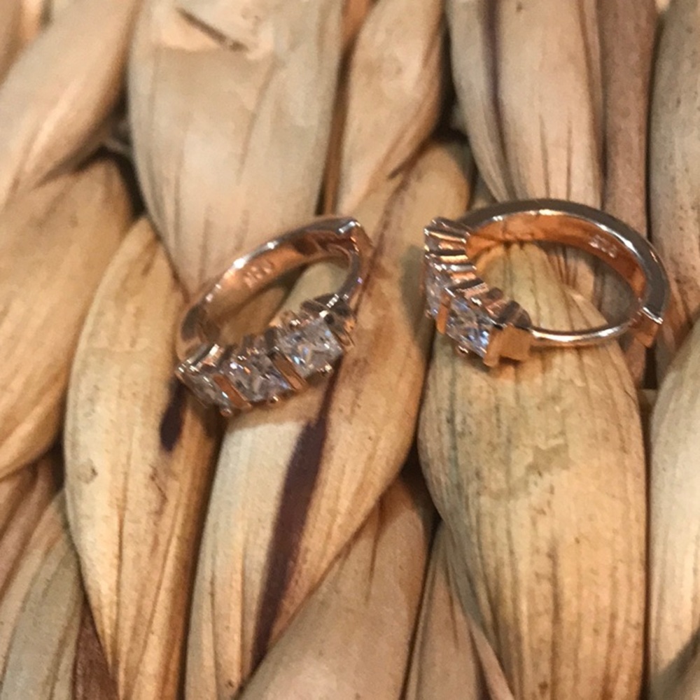 Rose sterling silver earrings